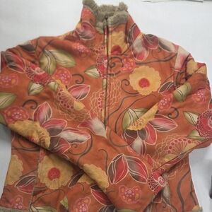 Athleta Floral Orange Jacket